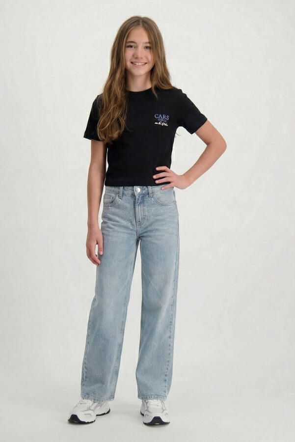 Cars high waist straight leg jeans YARA met all over print rhinestone blue - Foto 3
