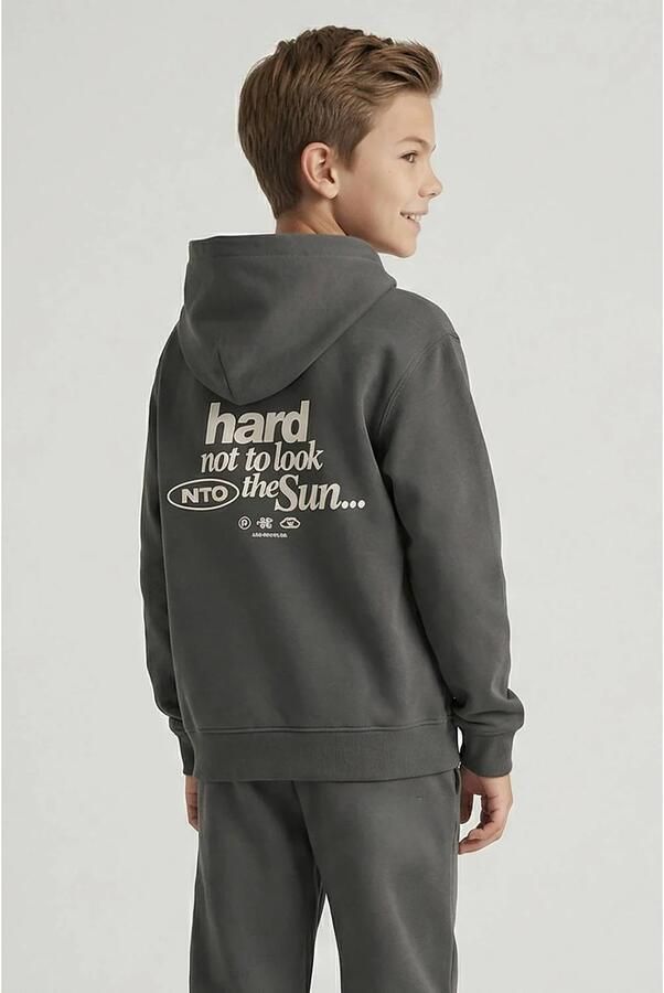 Cars hoodie met backprint antraciet