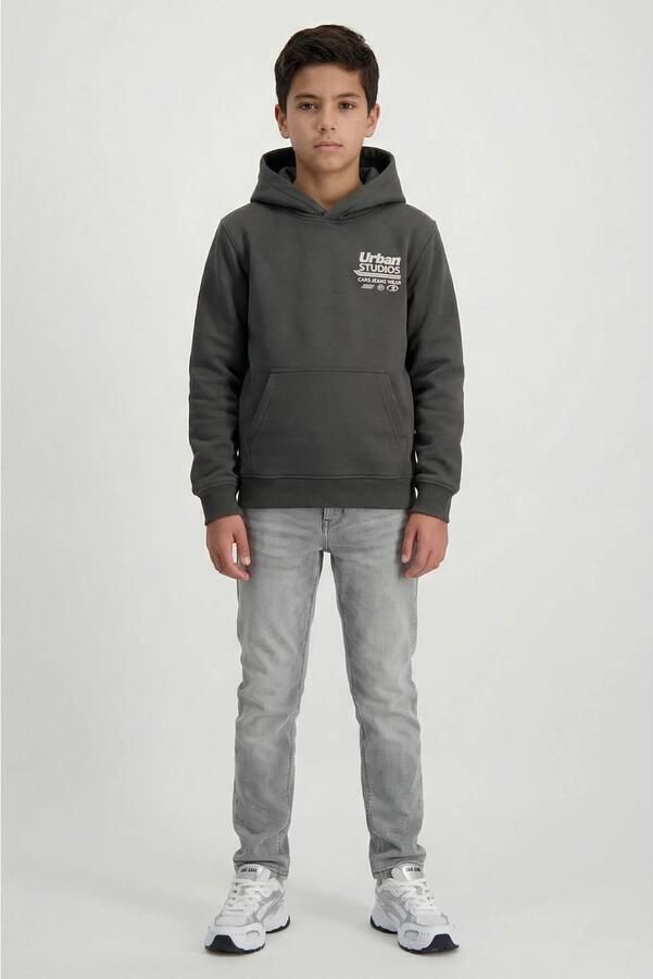 Cars hoodie met backprint antraciet Sweater Grijs Backprint