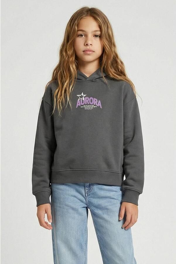 Cars hoodie met backprint antraciet Sweater Grijs Backprint