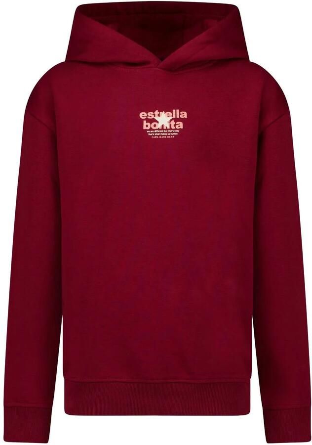 Cars hoodie met backprint donkerrood