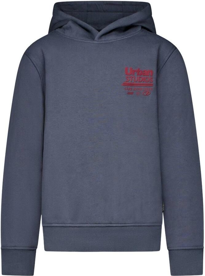 Cars hoodie met backprint marineblauw rood
