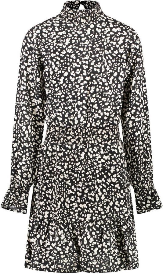 Cars jurk FLYAN met all over print zwart wit Meisjes Viscose Klassieke kraag 116