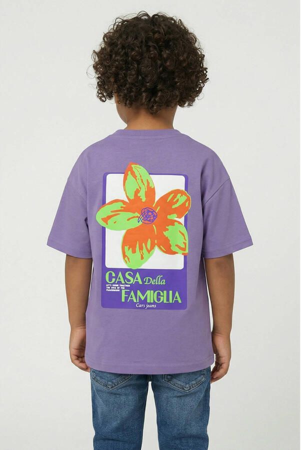 Cars Little T-shirt met backprint lila - Foto 3