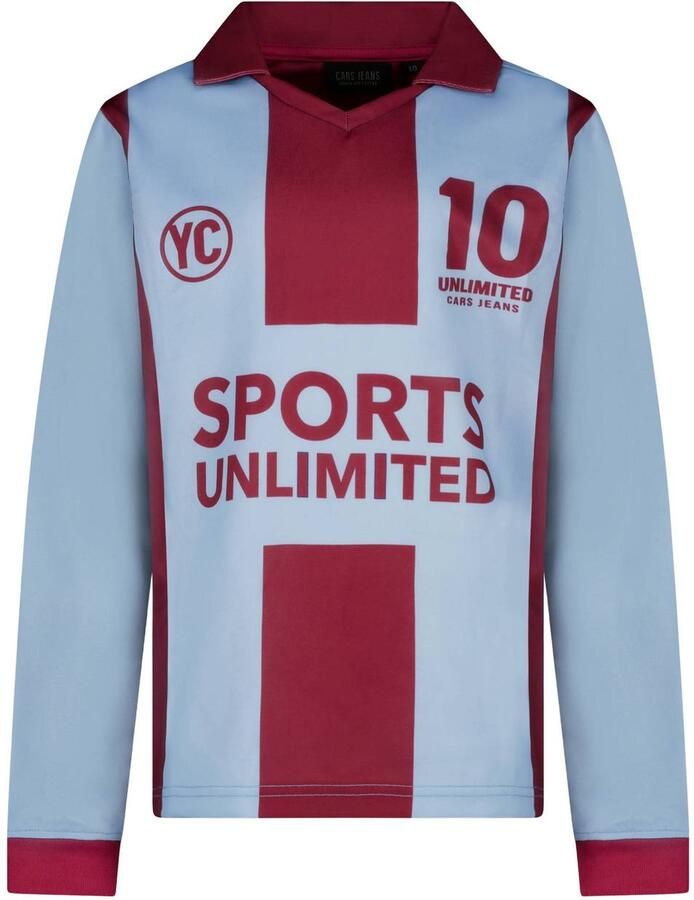 Cars longsleeve met print donkerrood blauw Jongens Polyester Klassieke kraag