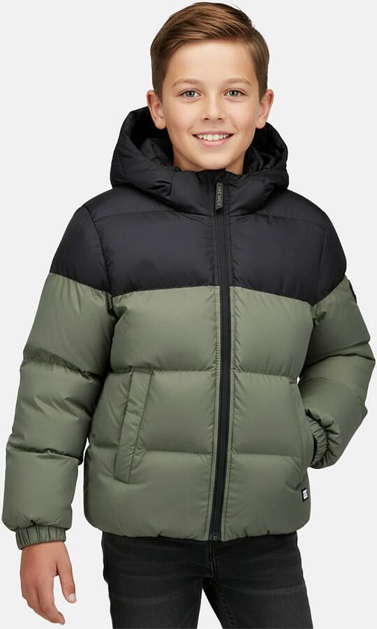 Cars pufferjas groen zwart Jongens Polyester Capuchon Meerkleurig