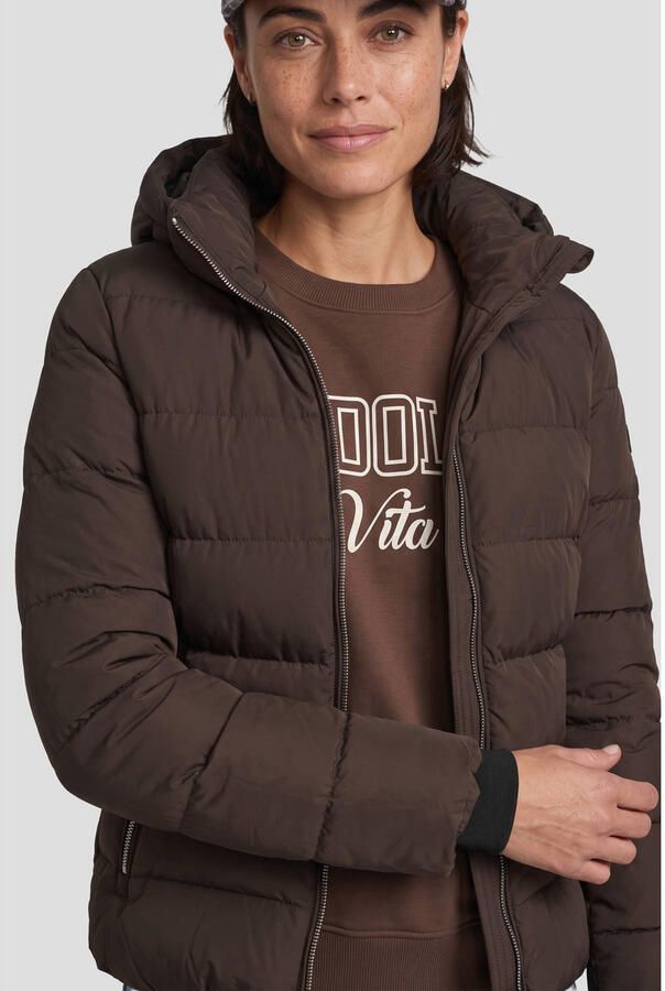 Cars quilted pufferjas donkerbruin