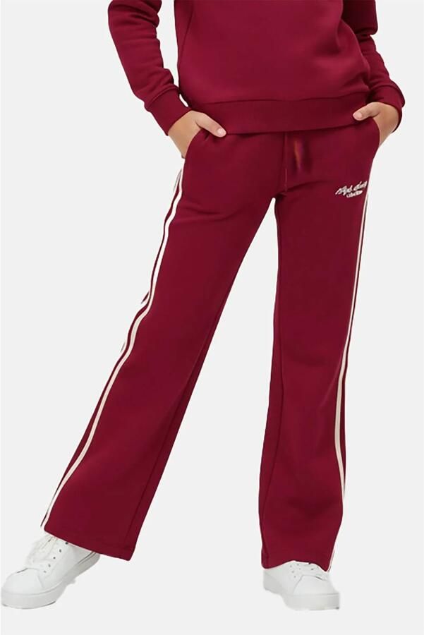 Cars regular fit gestreepte joggingbroek met tekst donkerrood beige Meisjes Sweat
