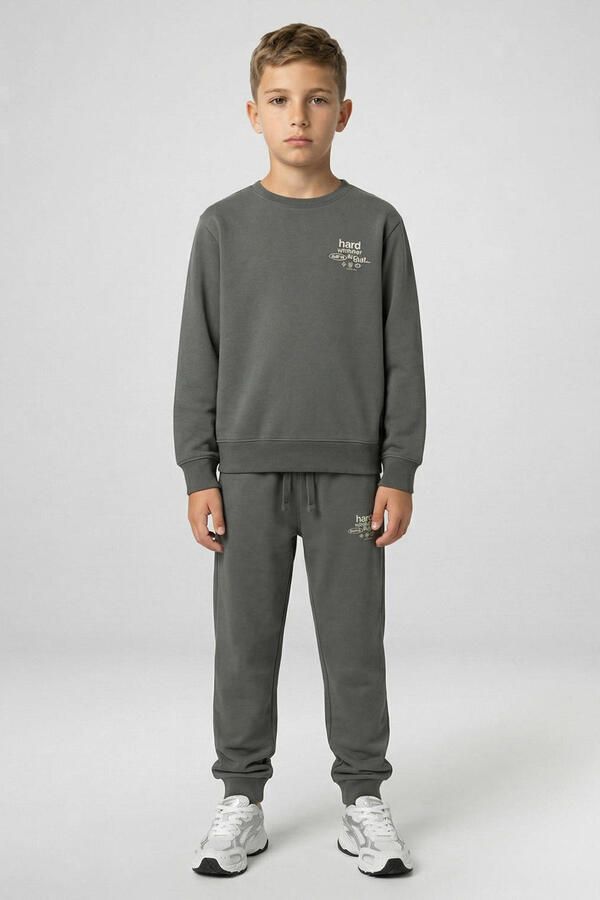 Cars regular fit joggingbroek met tekst antraciet Grijs Jongens Sweat