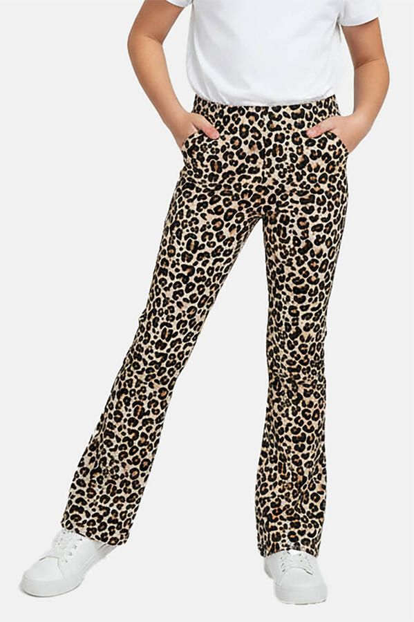 Cars regular legging met panterprint bruin