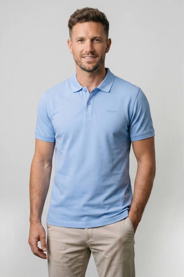 Cars polo DARIO met logo grey blue