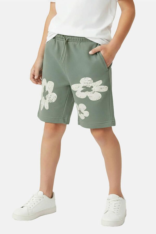 Cars regular waist gebloemde sweatshort groen