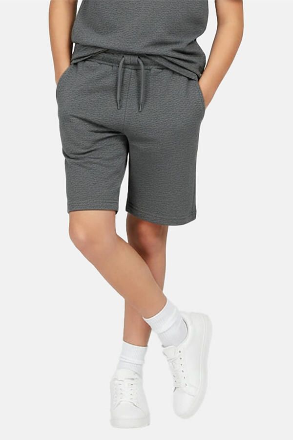 Cars regular waist sweatshort antraciet met textuur