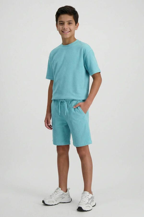 Cars regular waist sweatshort mintgroen met textuur