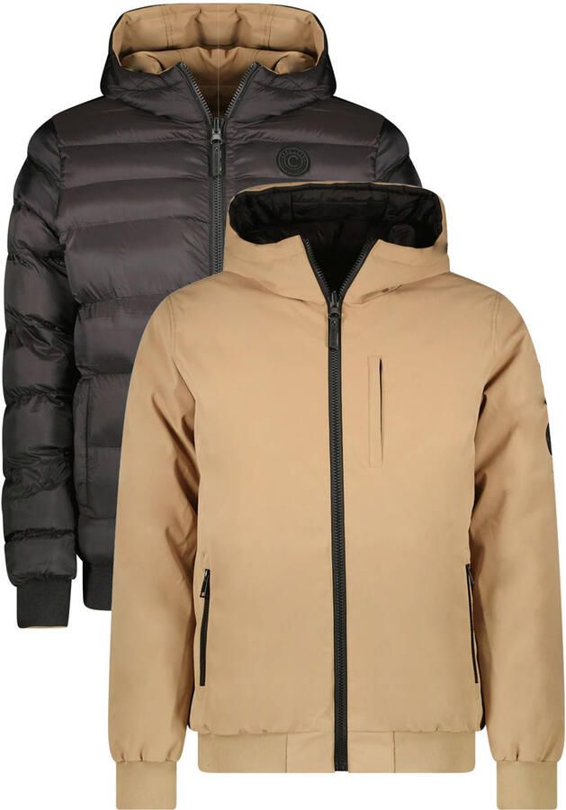 Cars reversible gewatteerde winterjas RUSTHAR zwart bruin - Foto 2