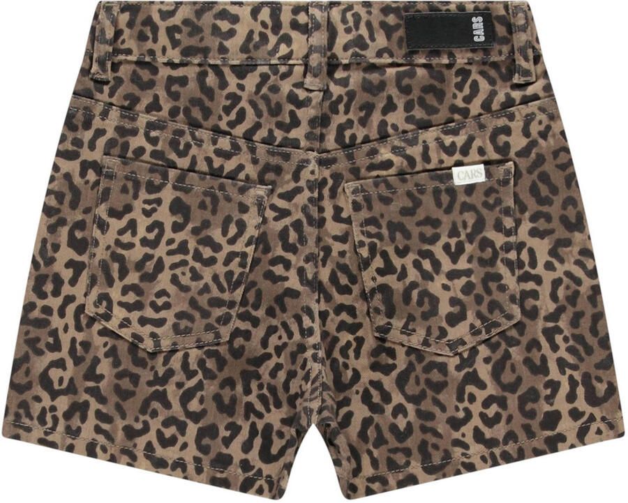Cars skinny regular waist casual short met panterprint bruin - Foto 3