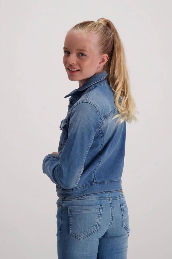 Cars spijkerjas Jorinda stonewashed used Blauw Meisjes Stretchdenim Klassieke kraag 140 - Foto 2