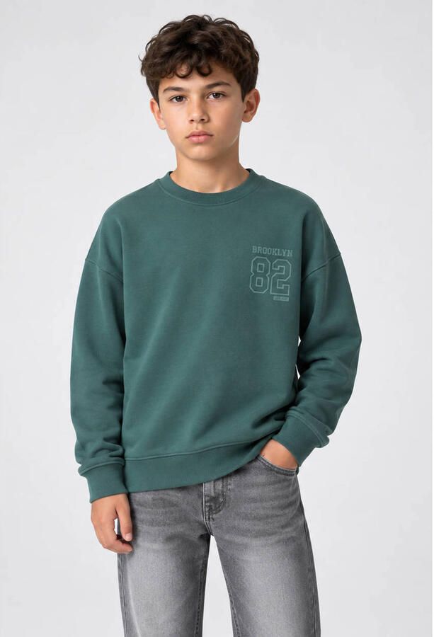 Cars sweater met backprint donkergroen Backprint