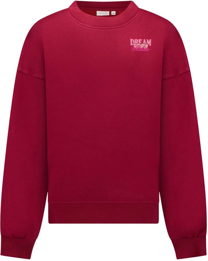 Cars sweater met backprint donkerrood