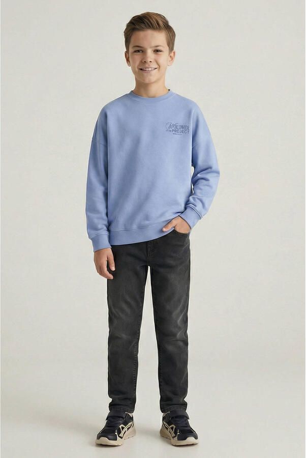 Cars sweater met backprint lichtblauw Backprint