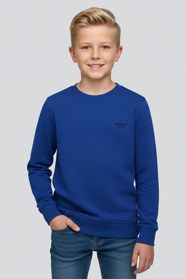 Cars sweater met logo blauw Effen | Sweater van