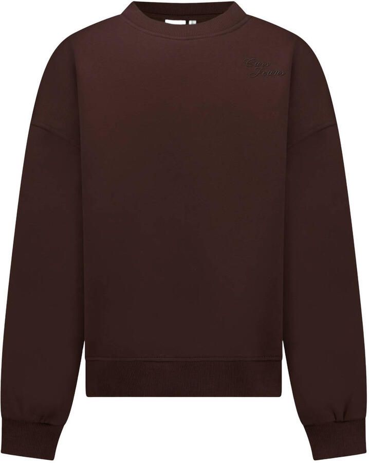 Cars sweater met logo donkerbruin