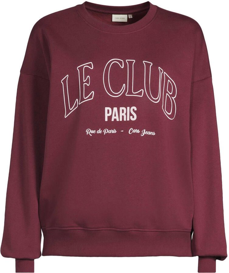 Cars sweater met print donkerrood
