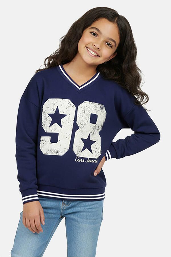 Cars sweater met print marineblauw wit Printopdruk