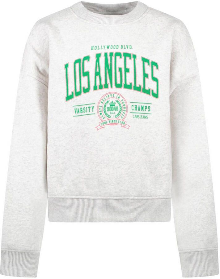Cars sweater XIMANY met printopdruk lichtgrijs melange