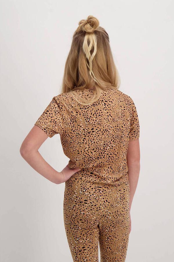 Cars T-shirt Alia met dierenprint oranje bruin Meisjes Viscose Ronde hals 116 - Foto 2