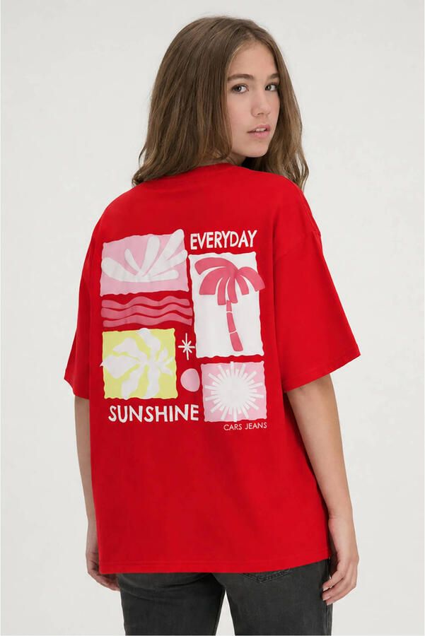 Cars T-shirt met backprint rood - Foto 2