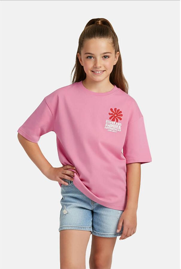 Cars T-shirt met backprint roze