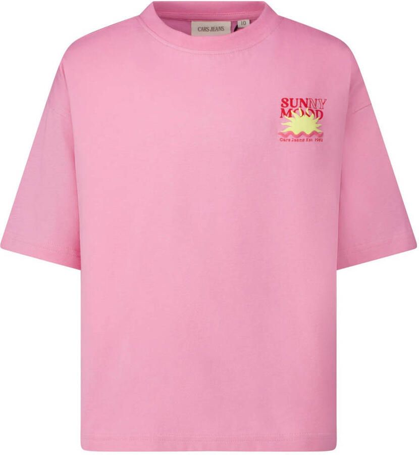 Cars T-shirt met backprint roze