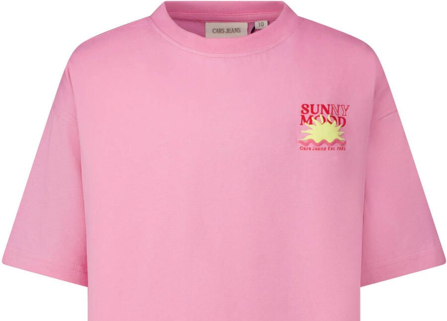 Cars T-shirt met backprint roze - Foto 3