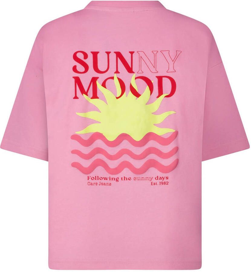 Cars T-shirt met backprint roze - Foto 2