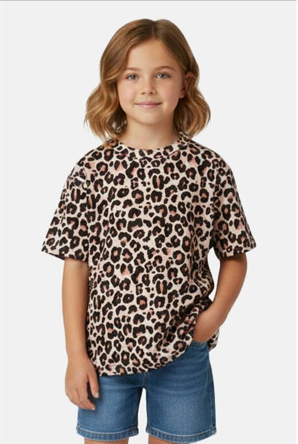 Cars T-shirt met panterprint bruin
