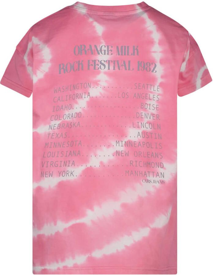 Cars tie-dye T-shirt KAJIA roze wit Meisjes Katoen Ronde hals Tie-dye 116 - Foto 2