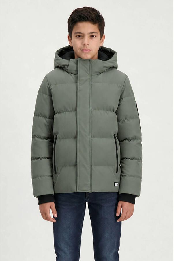 Cars winterjas groen Jongens Nylon Capuchon Effen