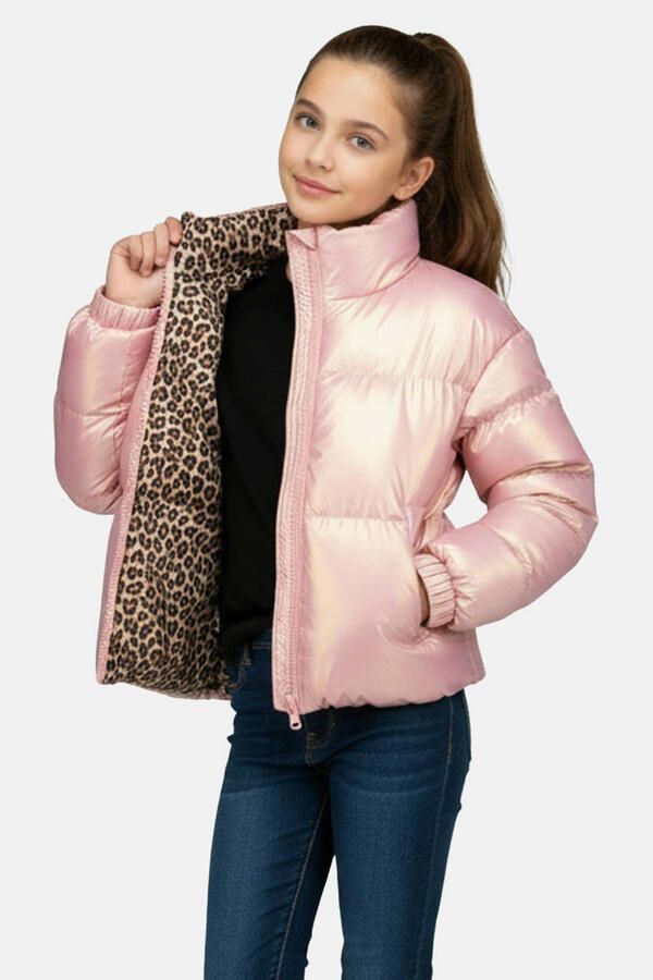 Cars winterjas met panterprint roze