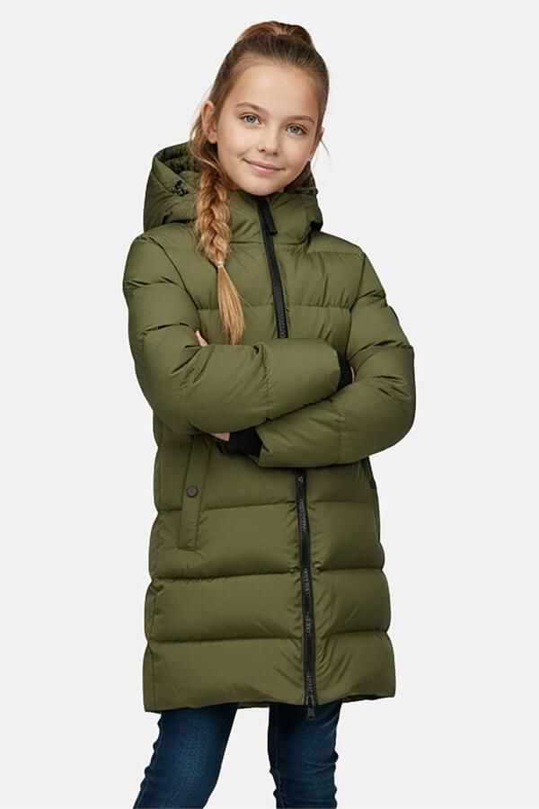 Cars winterjas mosgroen Meisjes Polyester Capuchon Effen