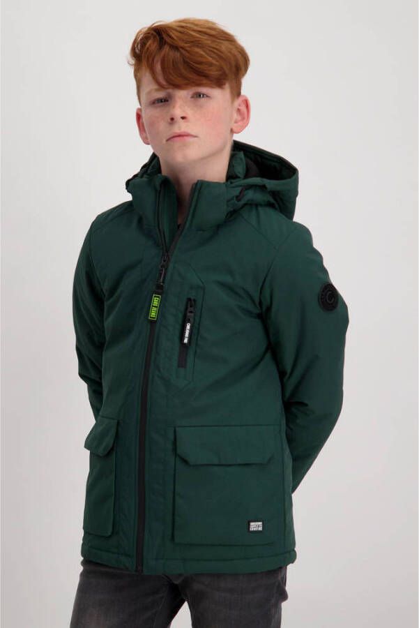 Cars gewatteerde winterjas Harrow donkergroen