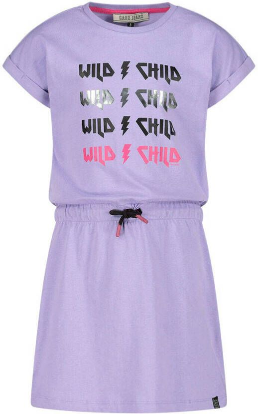 Cars jurk met tekst paars Meisjes Katoen Ronde hals Tekst 164