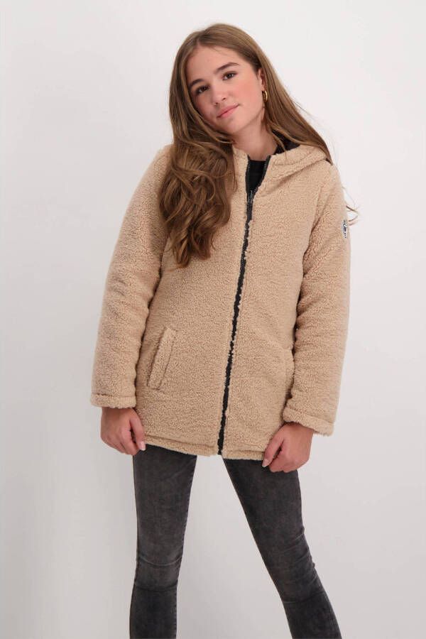Cars reversible winterjas met teddy beige zwart Meerkleurig 116