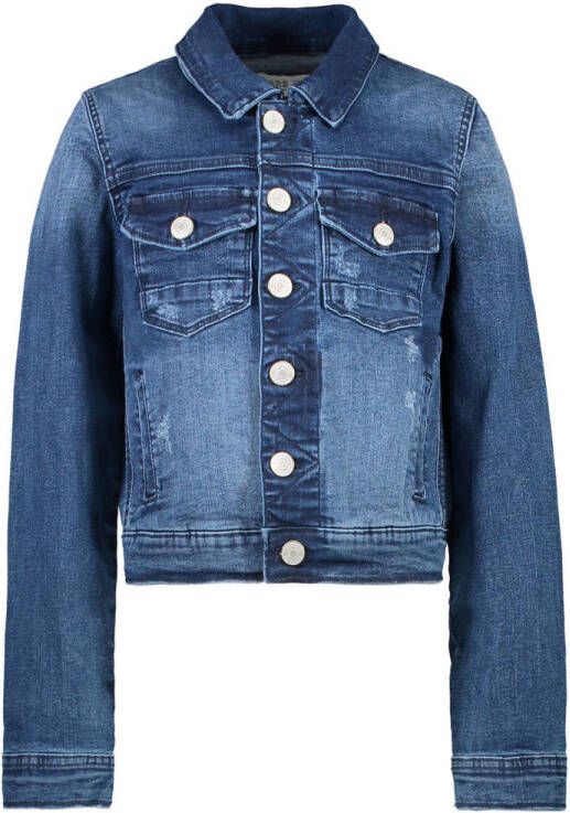 Cars spijkerjas Jorinda dark used Blauw Meisjes Stretchdenim Klassieke kraag 116 - Foto 4