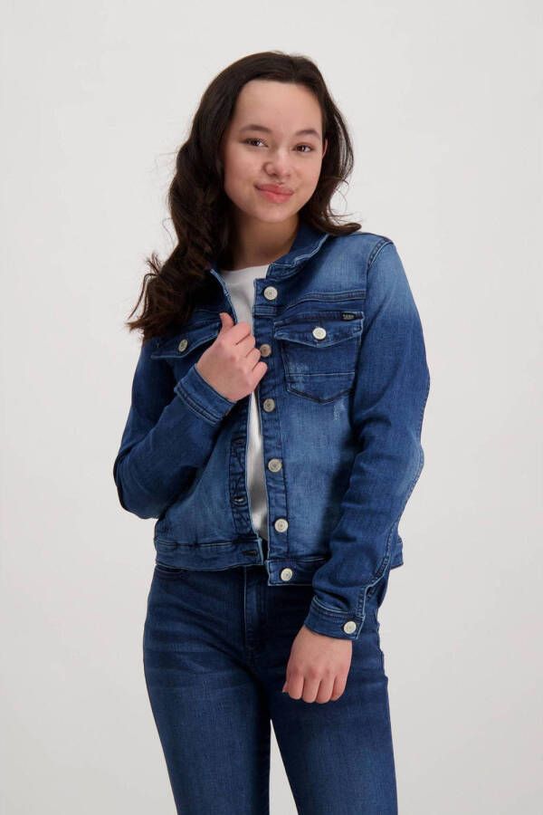 Cars spijkerjas Jorinda dark used Blauw Meisjes Stretchdenim Klassieke kraag 116 - Foto 3