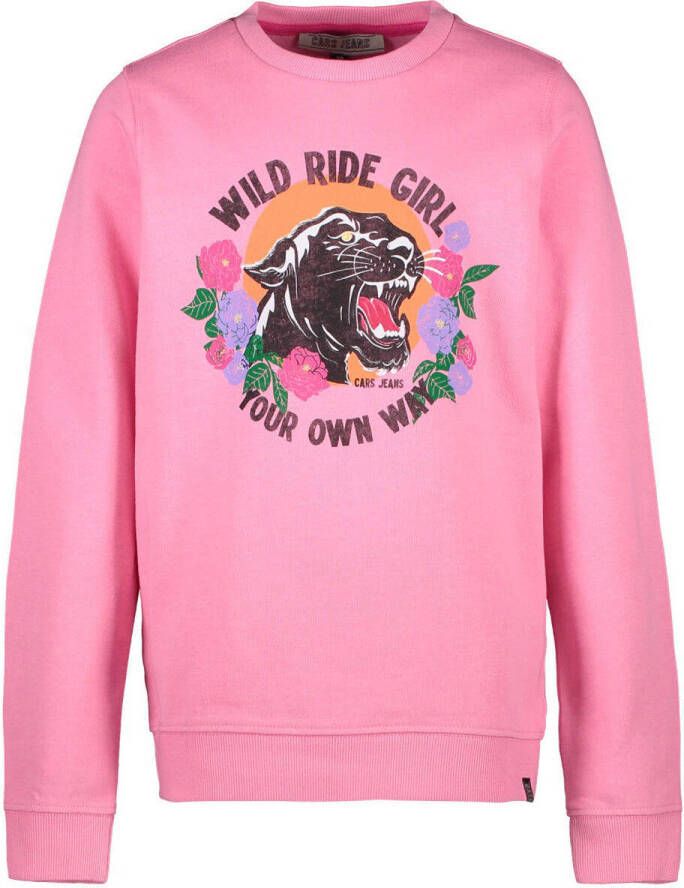 Cars sweater Bibby met printopdruk roze Meisjes Katoen Ronde hals Printopdruk 164
