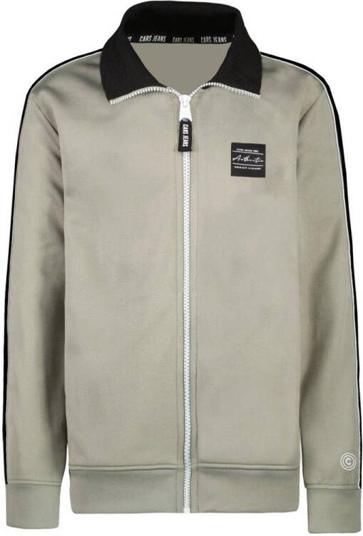 Cars sweatvest GREGG met contrastbies olijfgroen zwart