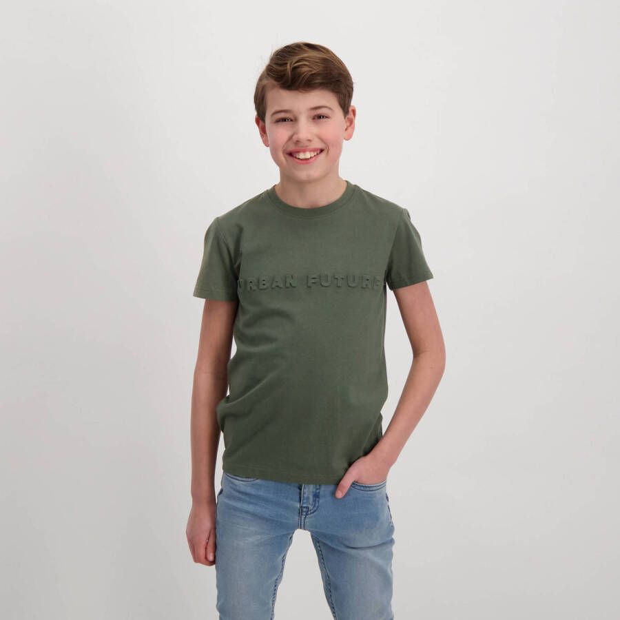 Cars T-shirt DAYTONE met tekst army groen Jongens Katoen Ronde hals Tekst 128