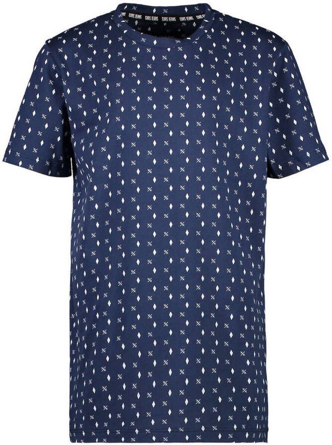 Cars T-shirt Joao met all over print donkerblauw wit Jongens Katoen Ronde hals 140