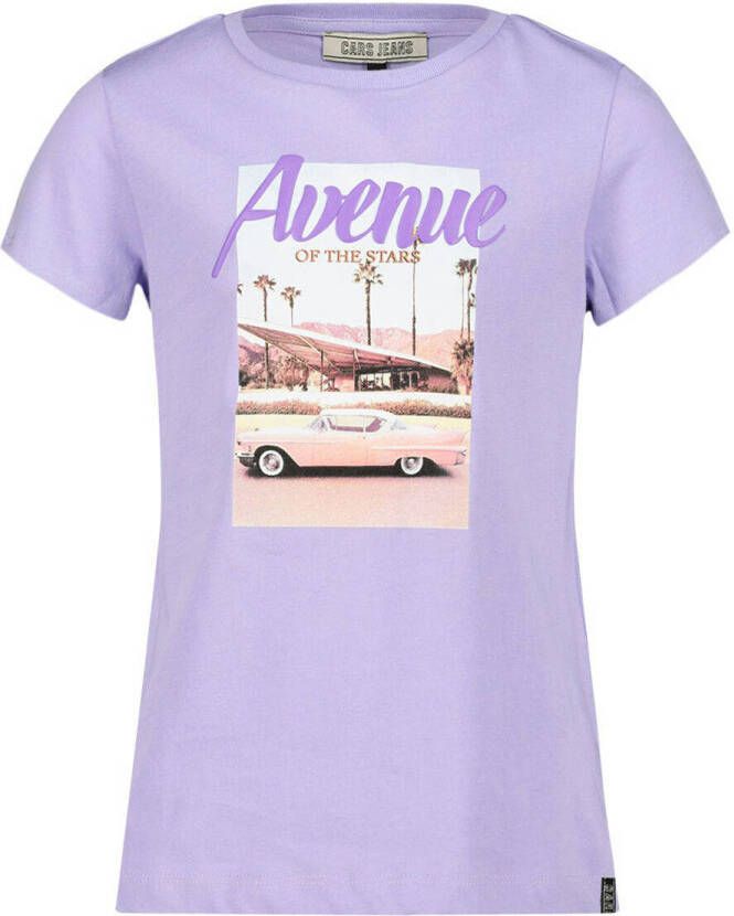 Cars T-shirt Larena met printopdruk lila